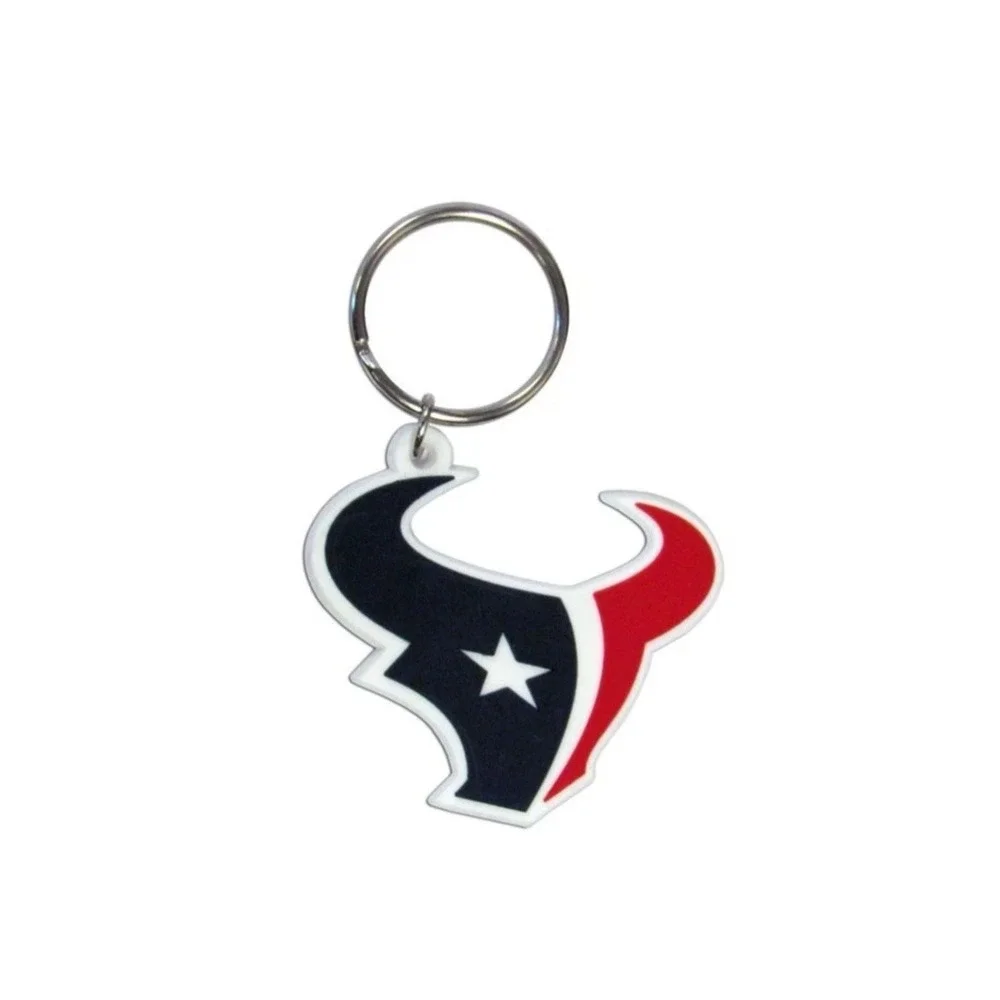 Brand New Houston Texans Laser Cut Rubber Keychain Key Chain NFL